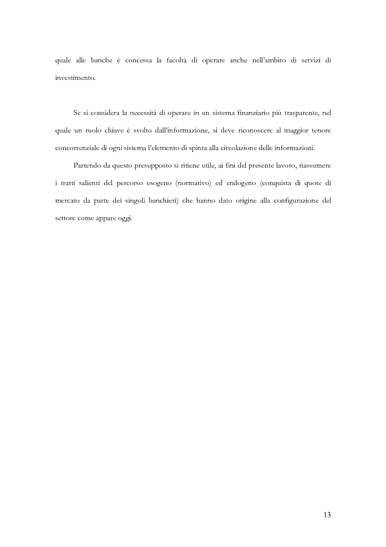 Anteprima della tesi: Profili evolutivi della trasparenza bancaria: dal testo unico delle leggi in materia bancaria e creditizia al progetto PattiChiari, Pagina 9