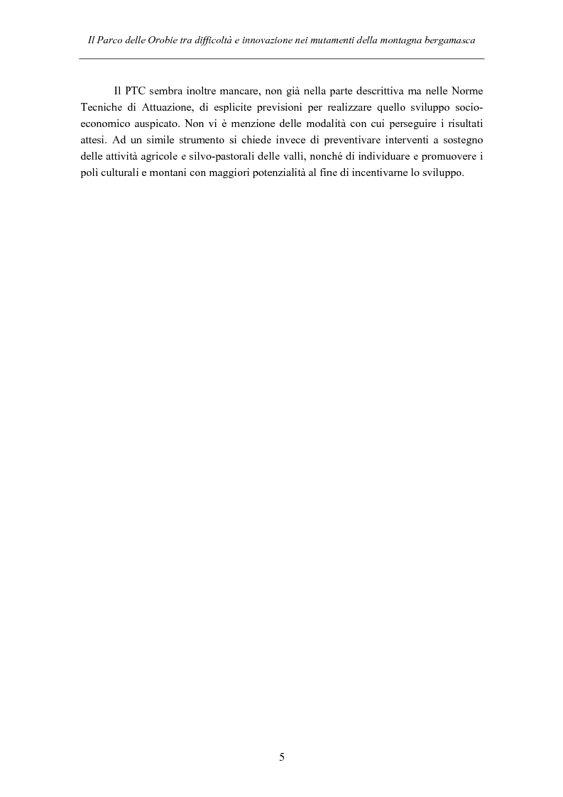 Anteprima della tesi: Il Parco delle Orobie tra difficoltà e innovazione nei mutamenti della montagna bergamasca, Pagina 6