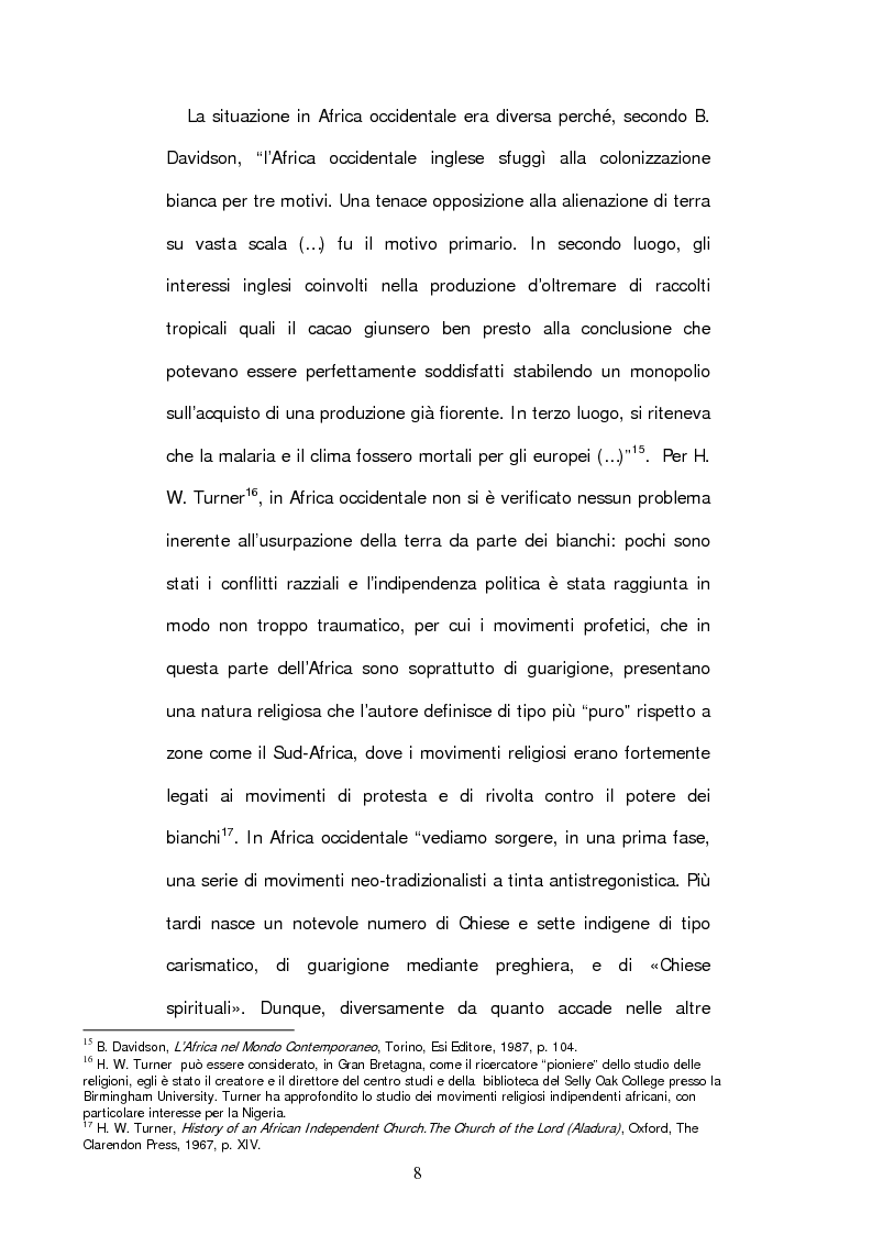 Anteprima della tesi: Una Chiesa Aladura Nigeriana: La Chiesa dei Cherubini e dei Serafini, Pagina 14