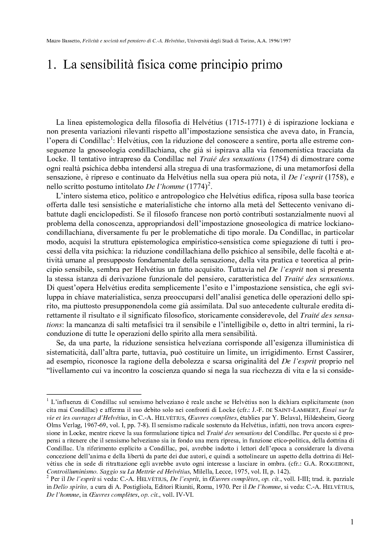 Anteprima della tesi: Felicità e società nel pensiero di C.-A. Helvétius, Pagina 4