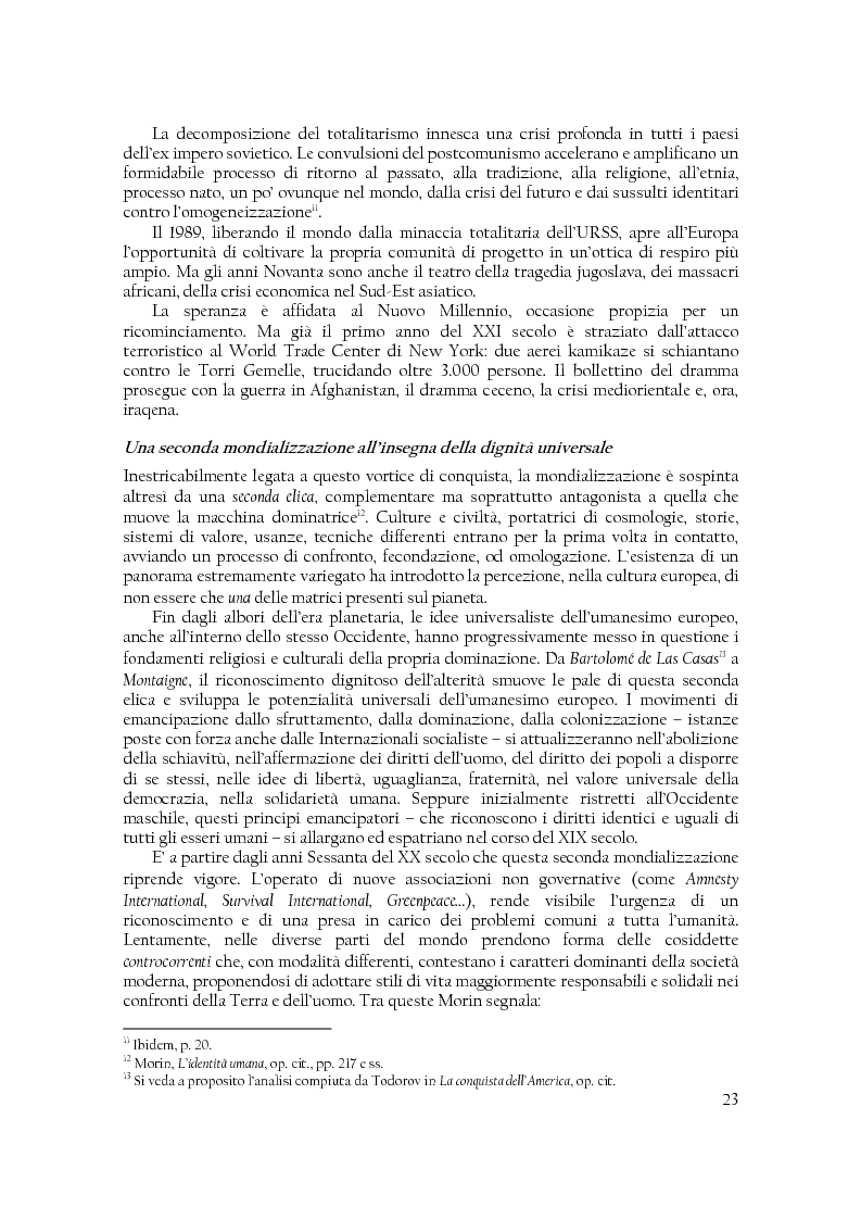 Anteprima della tesi: Comunità di destino. Educare alla complessità nell'era planetaria secondo il pensiero di Edgar Morin, Pagina 12