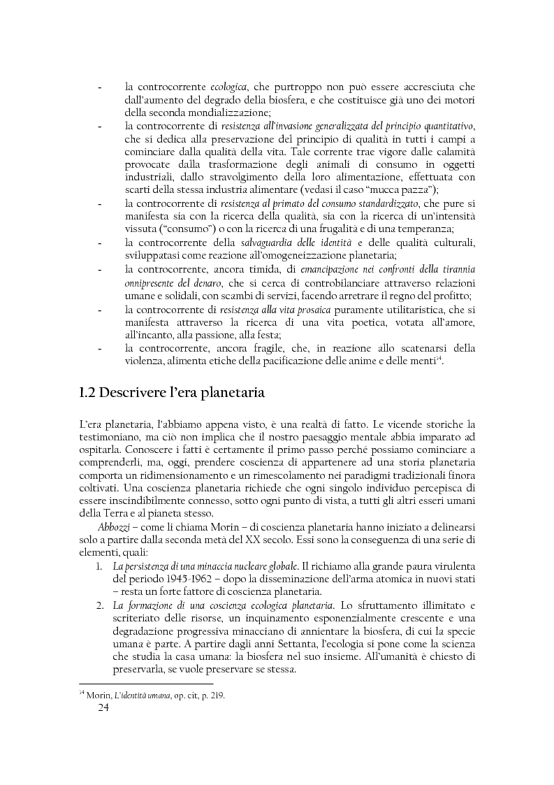 Anteprima della tesi: Comunità di destino. Educare alla complessità nell'era planetaria secondo il pensiero di Edgar Morin, Pagina 13