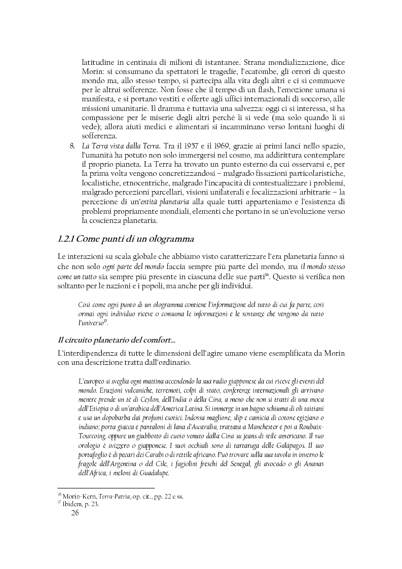 Anteprima della tesi: Comunità di destino. Educare alla complessità nell'era planetaria secondo il pensiero di Edgar Morin, Pagina 15