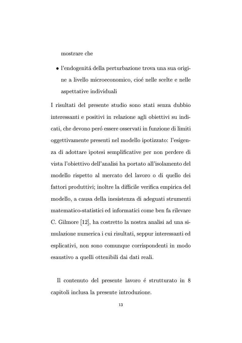 Anteprima della tesi: Non linearità e perturbazioni nei mercati. Analisi dinamica microfondata di un modello con scorte, Pagina 4