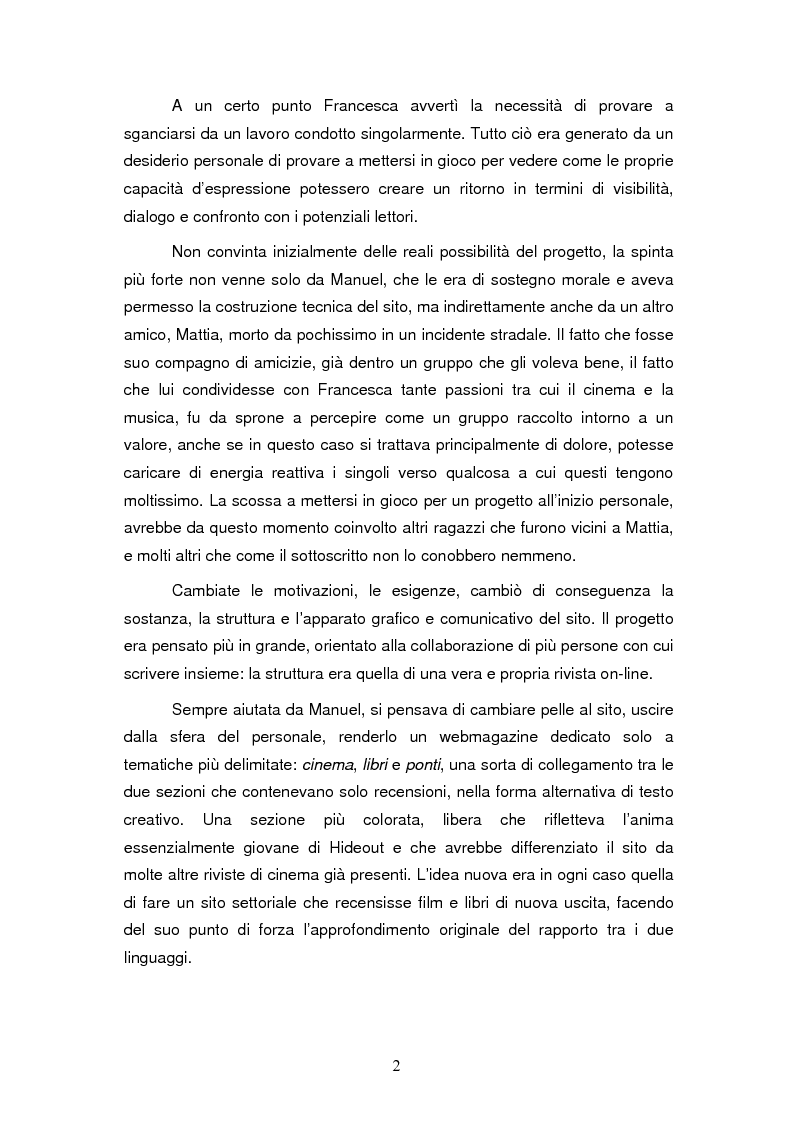 Anteprima della tesi: La costruzione dell'identità di gruppo: il caso Hideout, Pagina 2