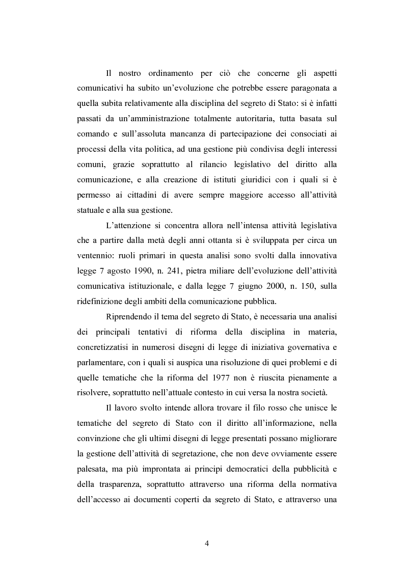 Anteprima della tesi: Il segreto di Stato alla luce dell'evoluzione del diritto all'informazione, Pagina 4