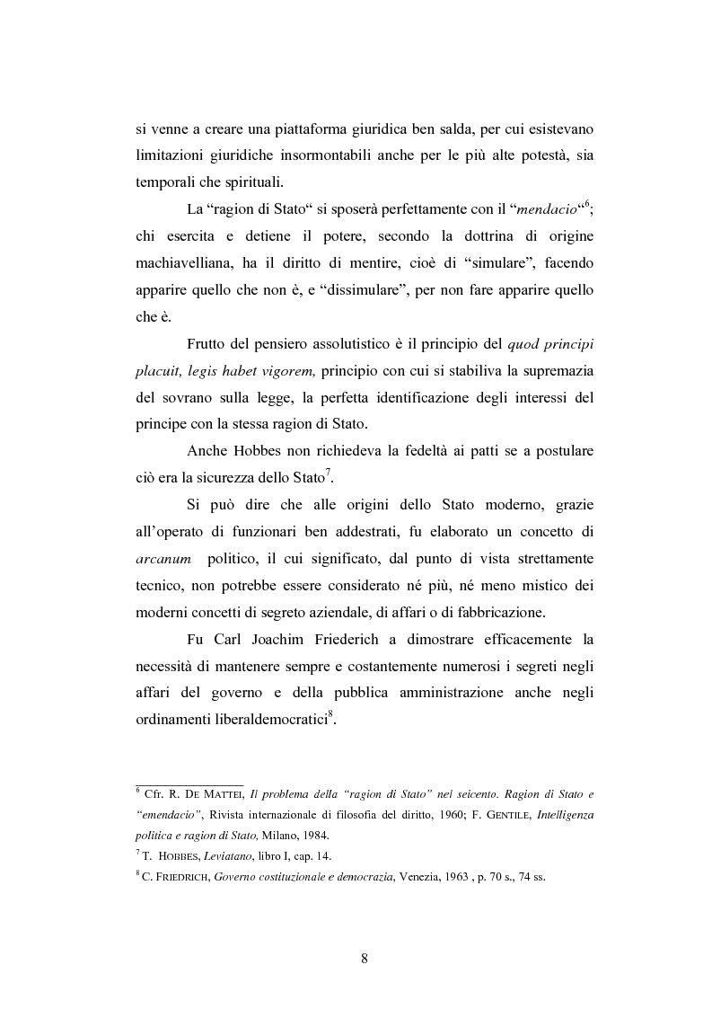 Anteprima della tesi: Il segreto di Stato alla luce dell'evoluzione del diritto all'informazione, Pagina 8