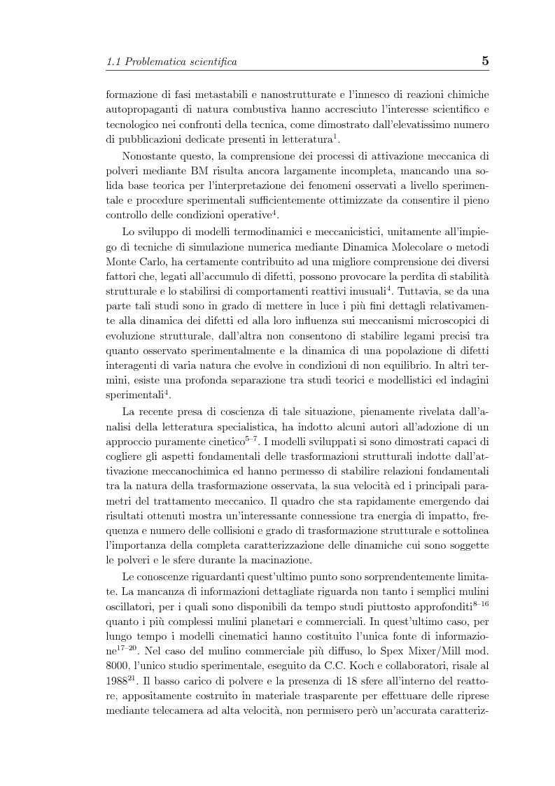 Anteprima della tesi: Non linearita e caos nella dinamica di un gas granulare. Propagazione di reazioni combustive durante l'attivazione meccanochimica., Pagina 5