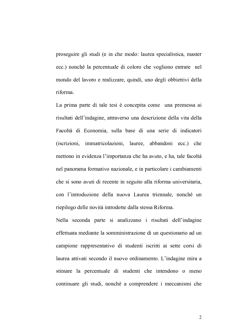 Anteprima della tesi: Indagine statistica sulla nuova laurea triennale, Pagina 2