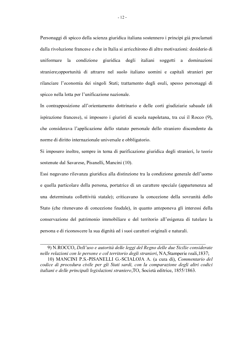 Anteprima della tesi: La condizione giuridica dello straniero nella Costituzione Italiana, Pagina 12