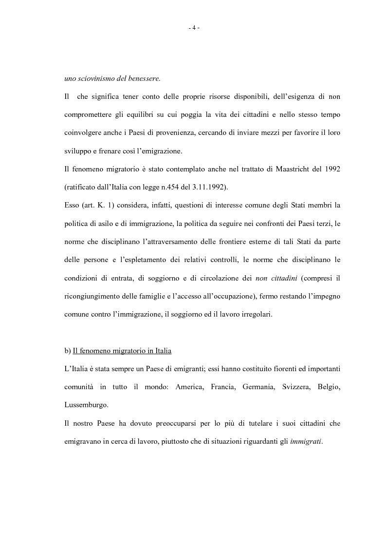 Anteprima della tesi: La condizione giuridica dello straniero nella Costituzione Italiana, Pagina 4