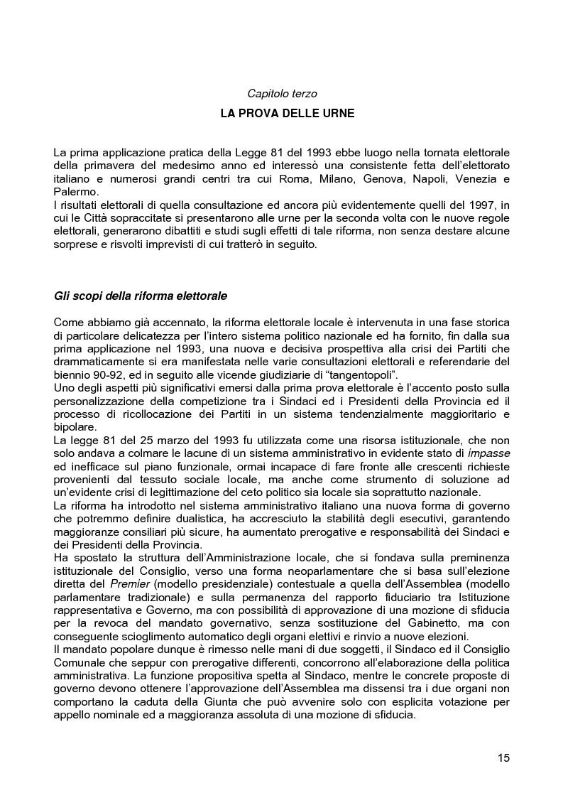 Anteprima della tesi: Le assemblee elettive locali nella transizione italiana. Analisi di un caso, Pagina 13