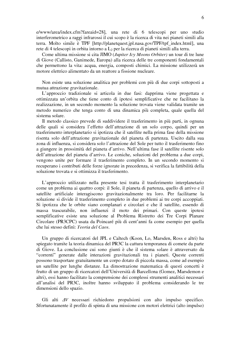 Anteprima della tesi: Trasferimenti Interplanetari a Bassa Spinta Tramite Varietà Invarianti e Neurocontrollori Evolutivi, Pagina 2