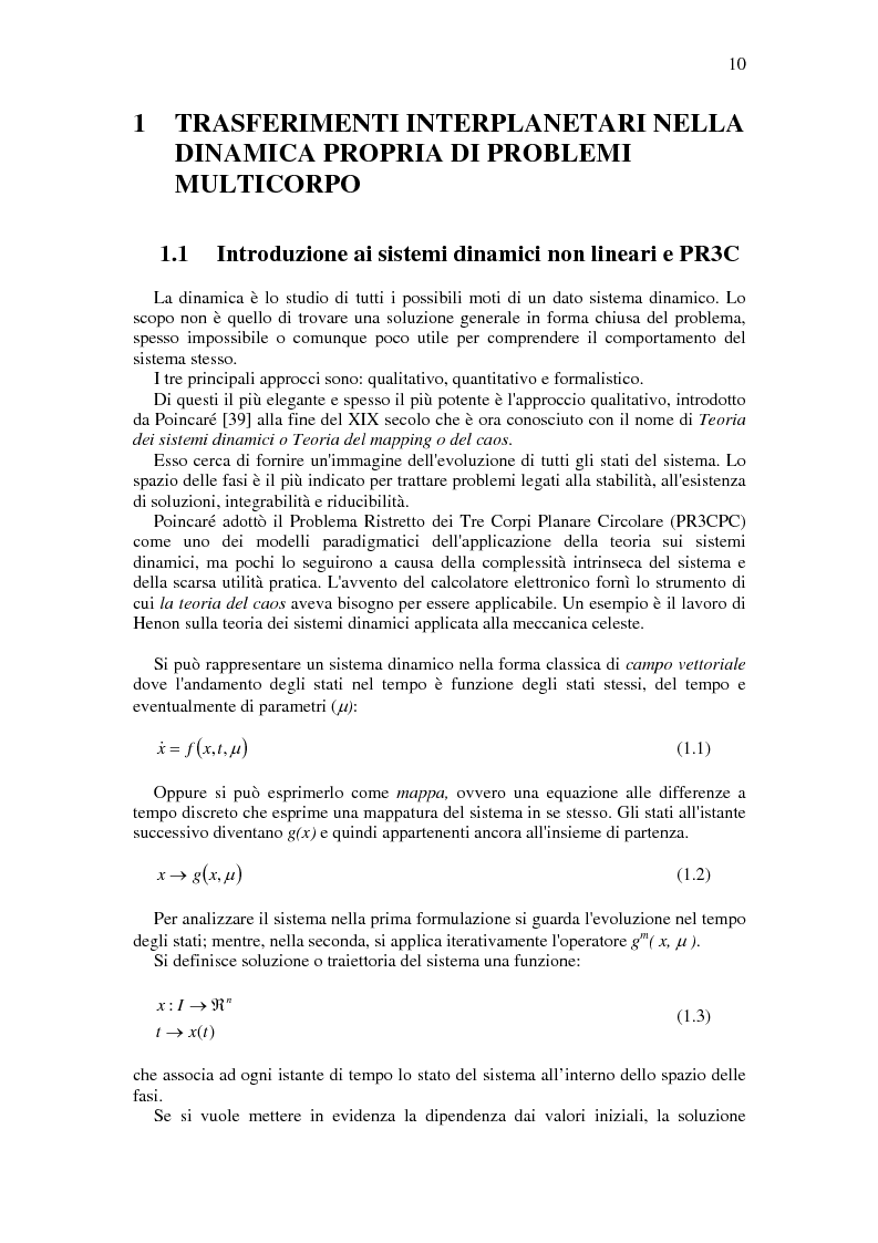 Anteprima della tesi: Trasferimenti Interplanetari a Bassa Spinta Tramite Varietà Invarianti e Neurocontrollori Evolutivi, Pagina 6