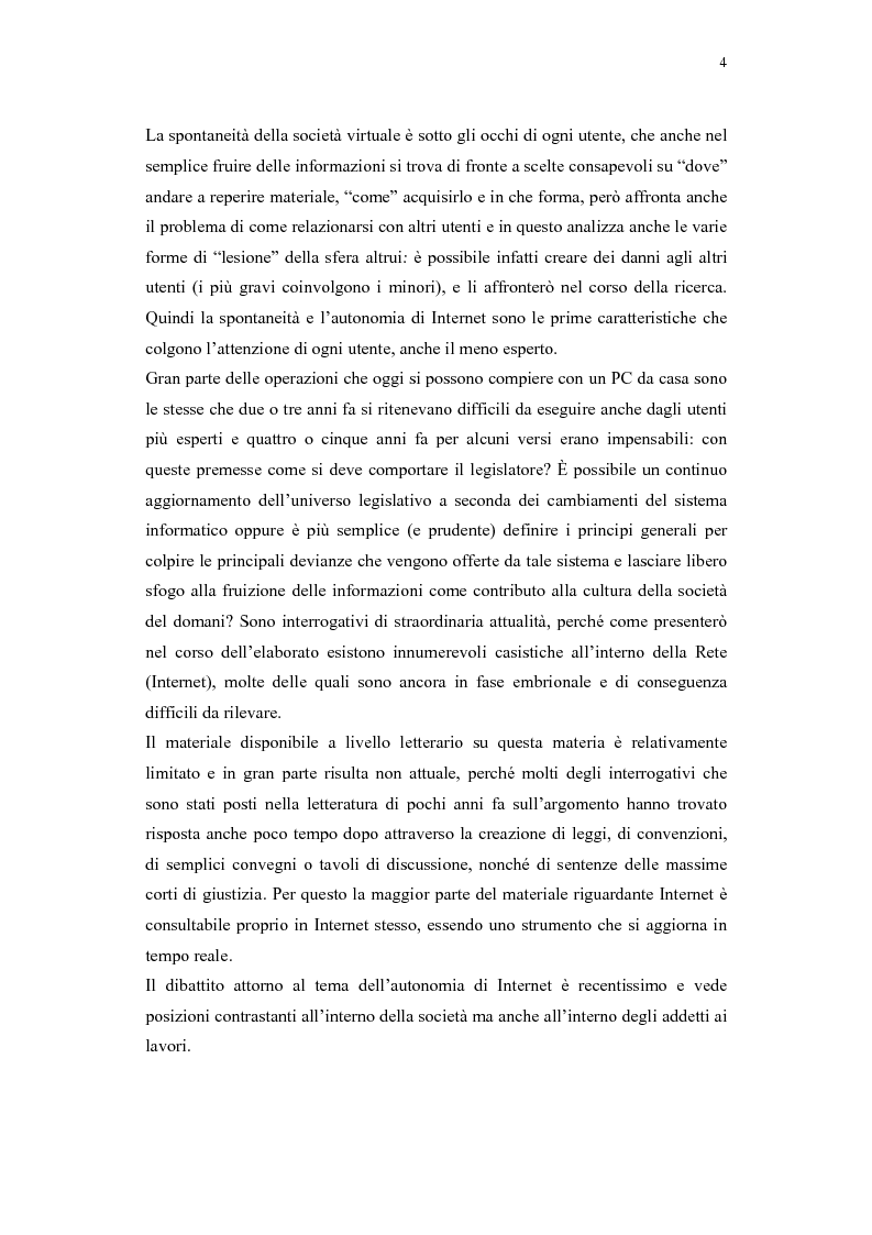 Anteprima della tesi: Il problema della regolamentazione di Internet tra autonomia ed eteronomia, Pagina 4