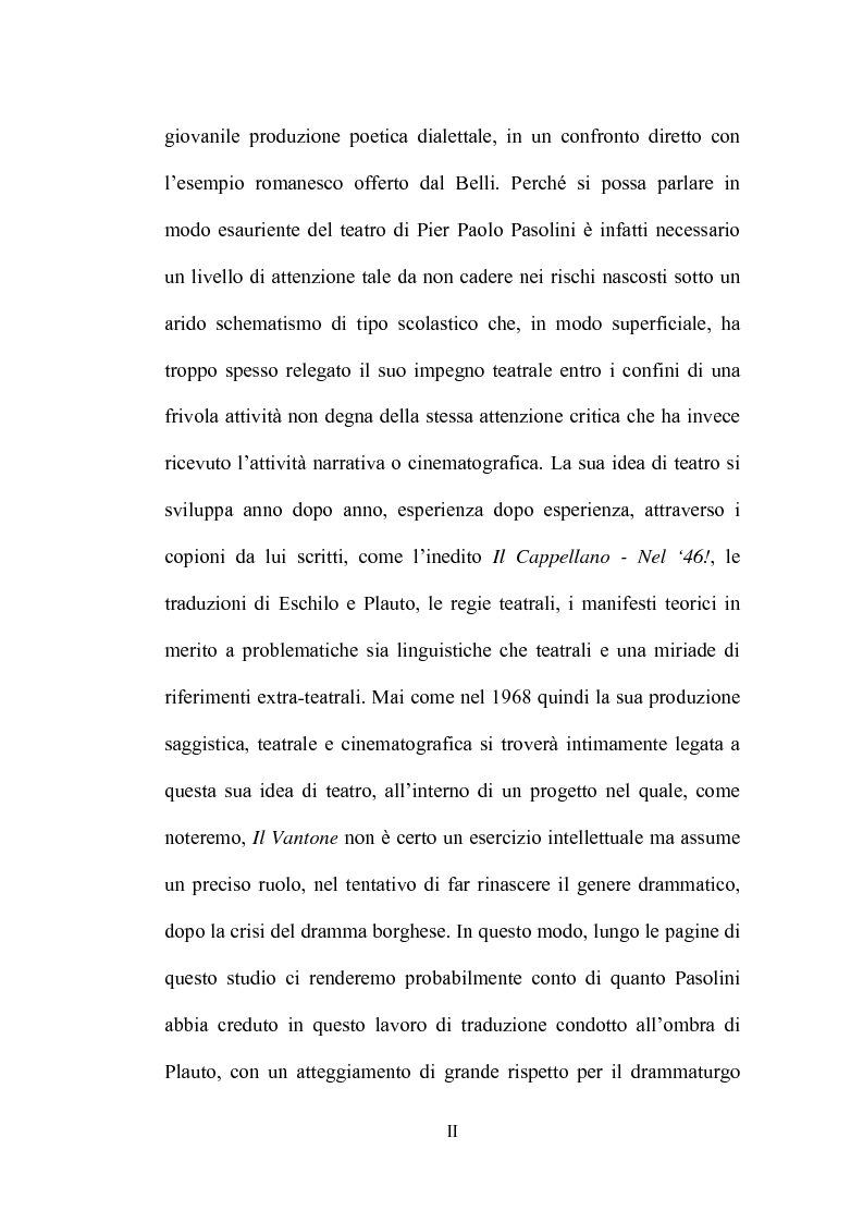 Anteprima della tesi: Il Vantone tra mito e dialetto. Il teatro di Pier Paolo Pasolini, Pagina 2