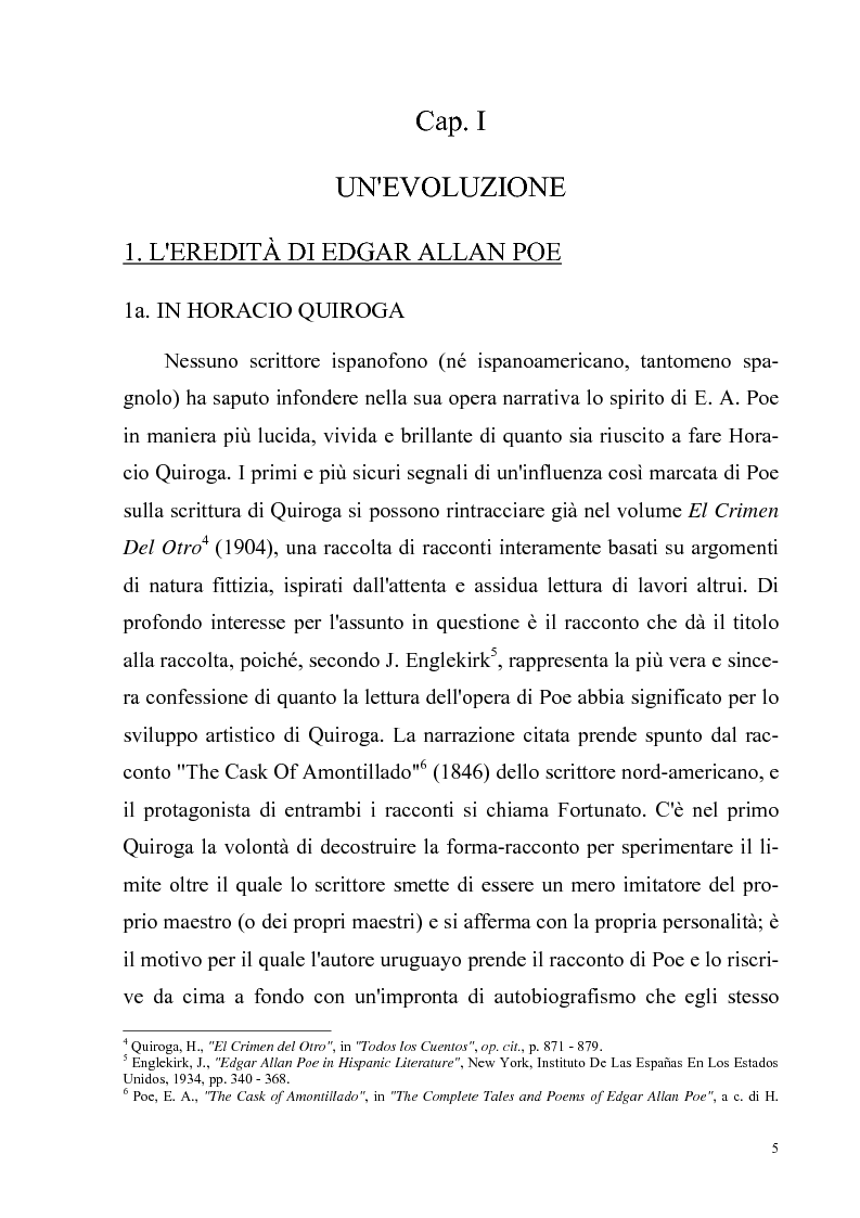 Anteprima della tesi: Due ''filosofie'' dell'orrore: Horacio Quiroga e Howard Phillips Lovecraft, Pagina 5
