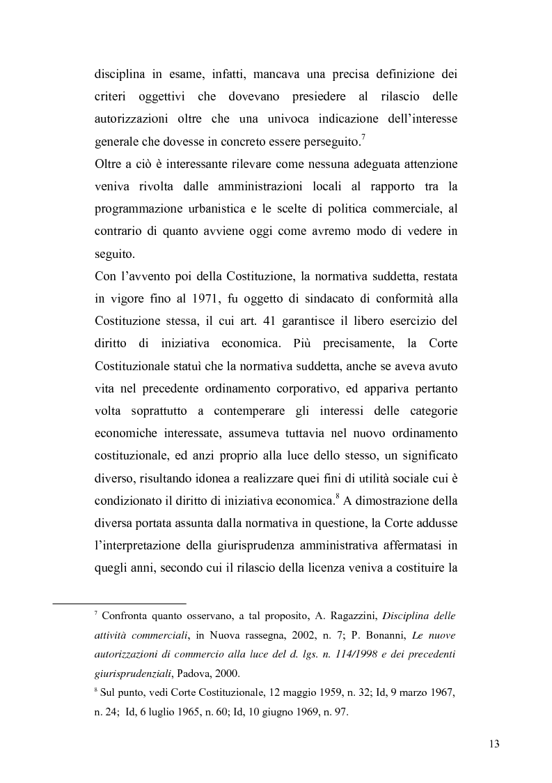Anteprima della tesi: La discrezionalità amministrativa nella disciplina del commercio al dettaglio in sede fissa, Pagina 10