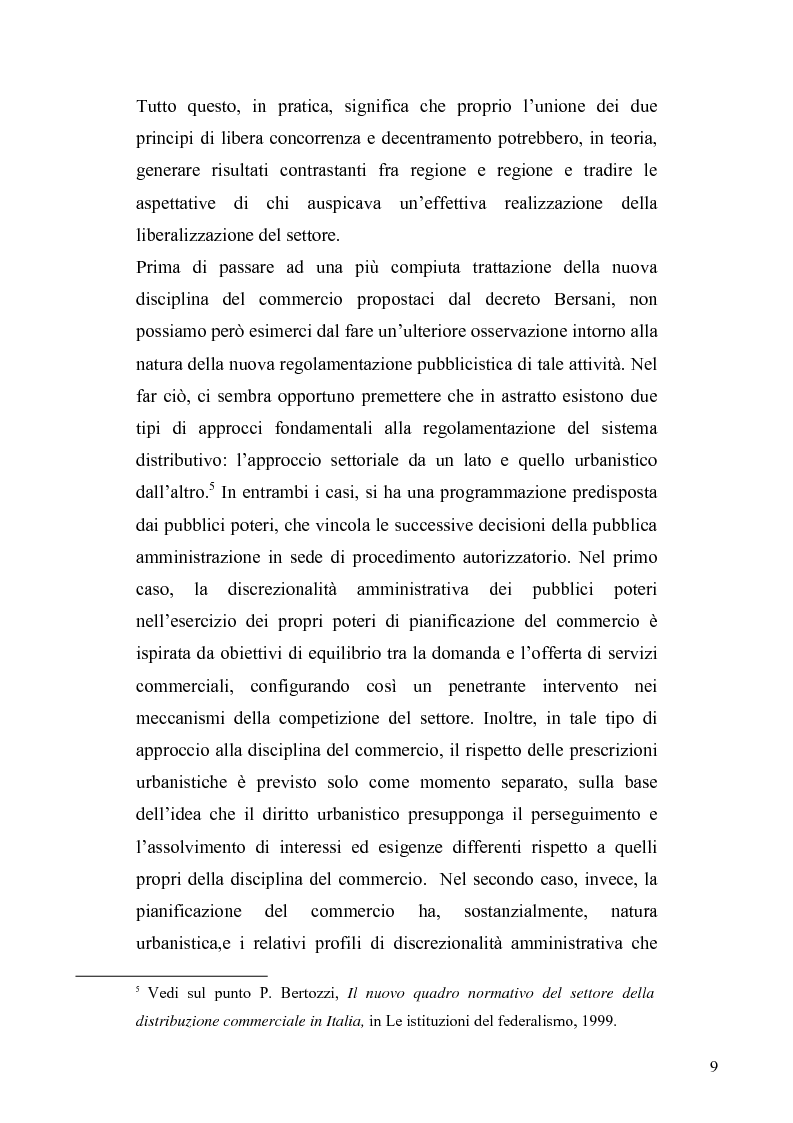 Anteprima della tesi: La discrezionalità amministrativa nella disciplina del commercio al dettaglio in sede fissa, Pagina 6