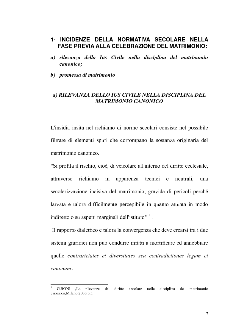 Anteprima della tesi: Rilevanza dello ius civile nella disciplina del matrimonio canonico, Pagina 5