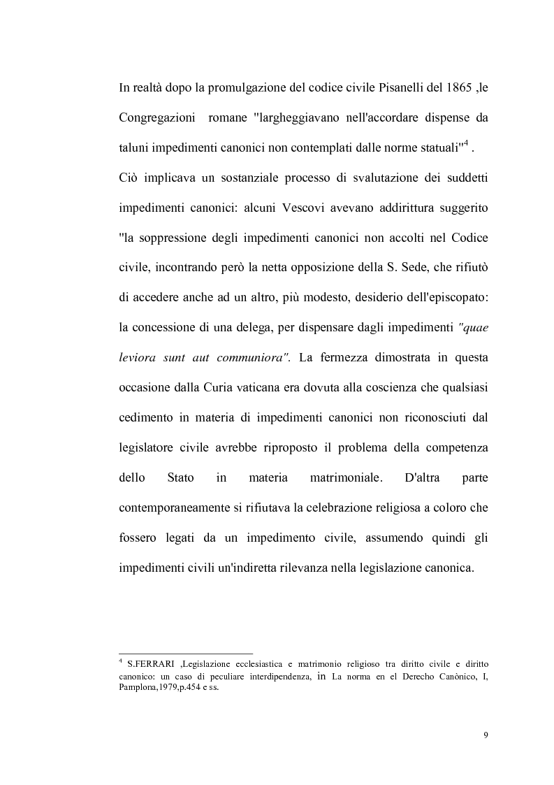 Anteprima della tesi: Rilevanza dello ius civile nella disciplina del matrimonio canonico, Pagina 7