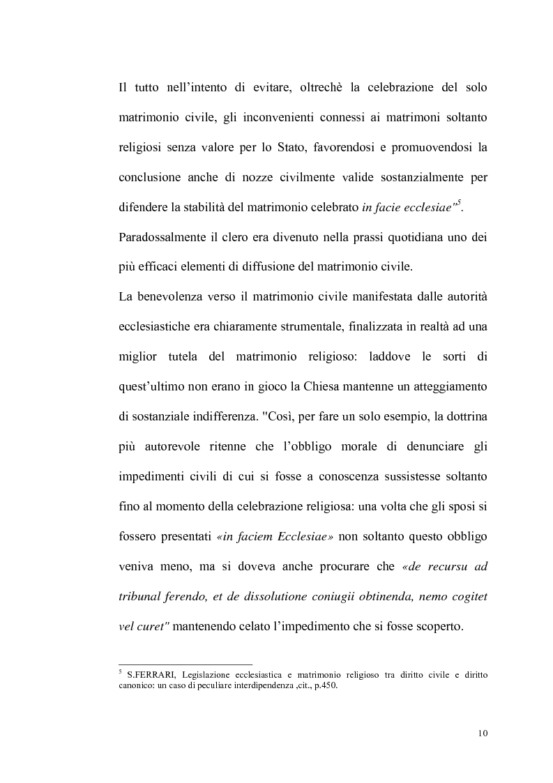 Anteprima della tesi: Rilevanza dello ius civile nella disciplina del matrimonio canonico, Pagina 8