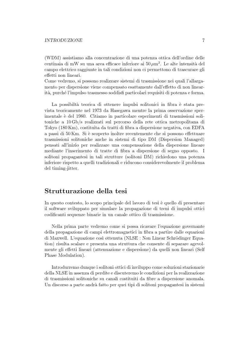Anteprima della tesi: Implementazione di un simulatore per la propagazione di impulsi in un canale ottico., Pagina 7