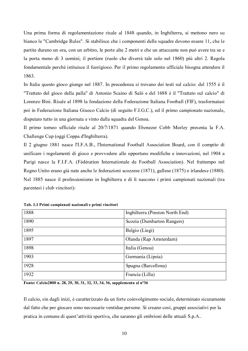 Anteprima della tesi: La gestione delle società di calcio: performance e circolo vizioso. Alcuni casi a confronto, Pagina 5
