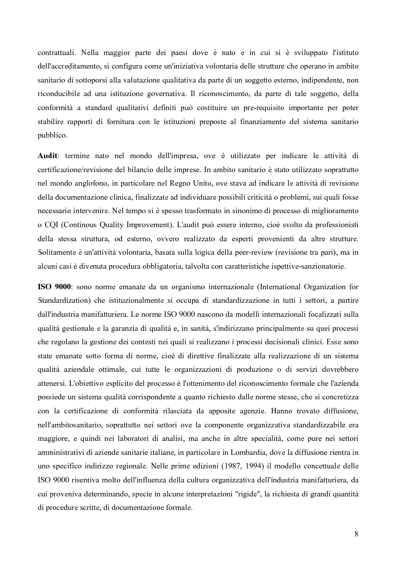Anteprima della tesi: Il Quality System nel Sistema Sanitario Italiano: L'accreditamento Istituzionale delle strutture sanitarie EX D.LGS. N.229/1999 nel sistema regionale: un approccio giusoperativo, Pagina 4