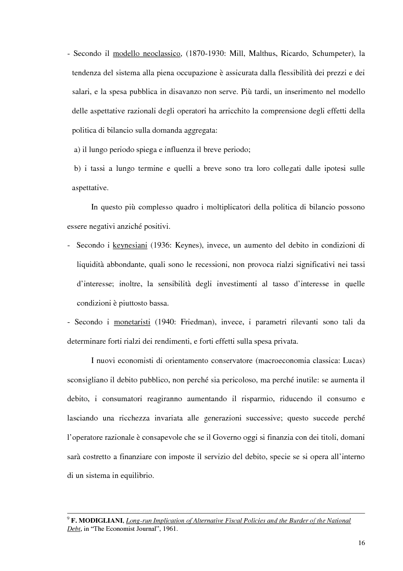 Anteprima della tesi: Analisi del debito pubblico alla luce degli accordi di Maastricht, Pagina 11