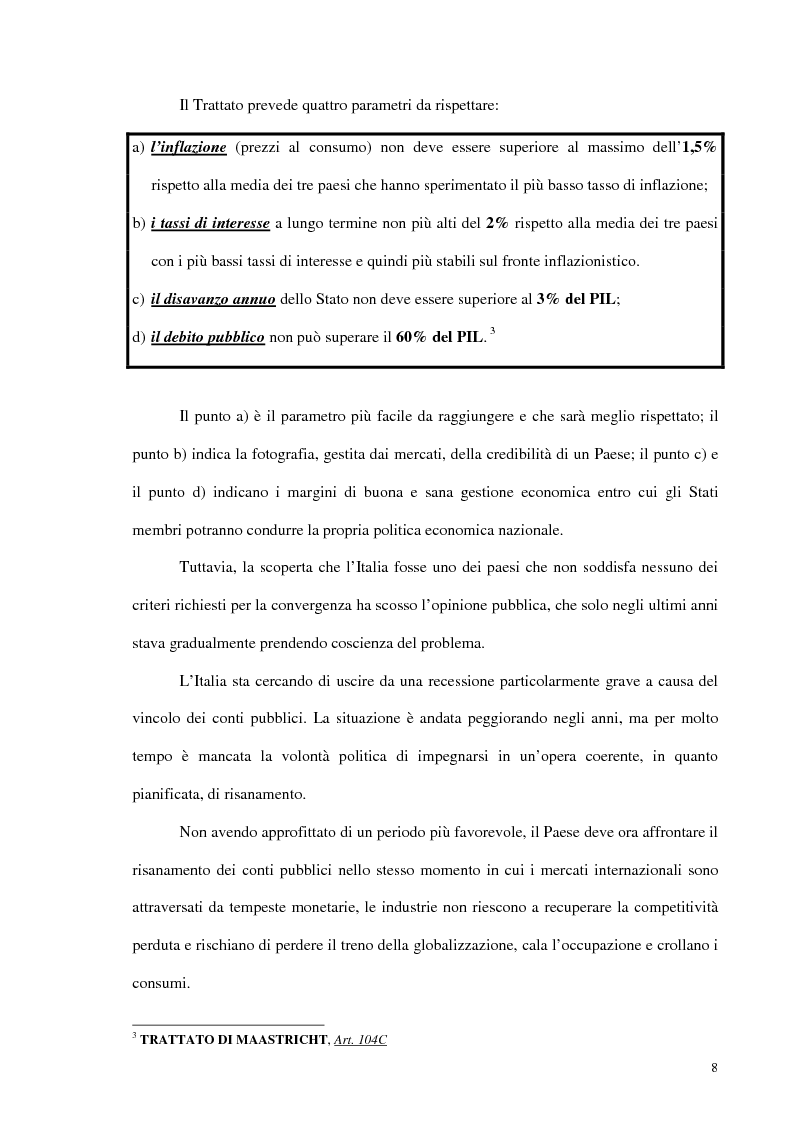Anteprima della tesi: Analisi del debito pubblico alla luce degli accordi di Maastricht, Pagina 3