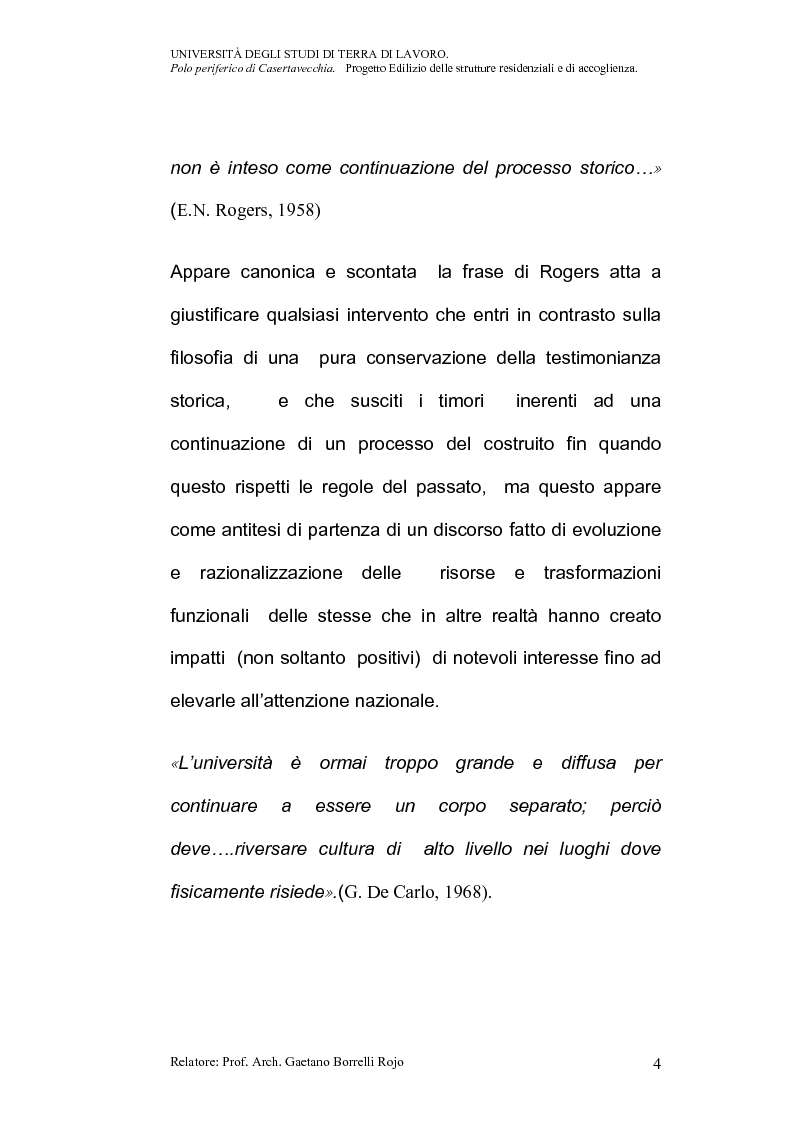Anteprima della tesi: Università degli studi di Terra di Lavoro. Polo periferico di Casertavecchia: Progetto edilizio delle strutture residenziali, di accoglienza. Progetto di una biblioteca e di un aula informatica., Pagina 2
