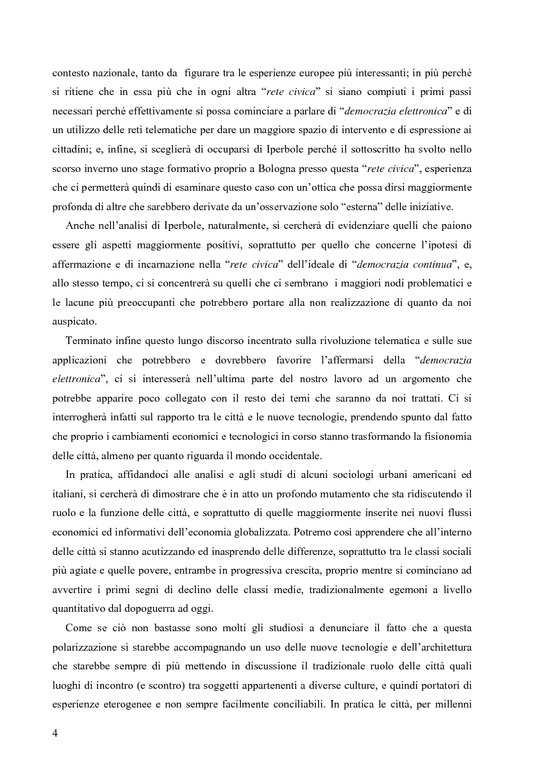 Anteprima della tesi: Nuove tecnologie e nuovi diritti. Democrazia, servizi, tutela degli spazi pubblici ai tempi di internet, Pagina 4