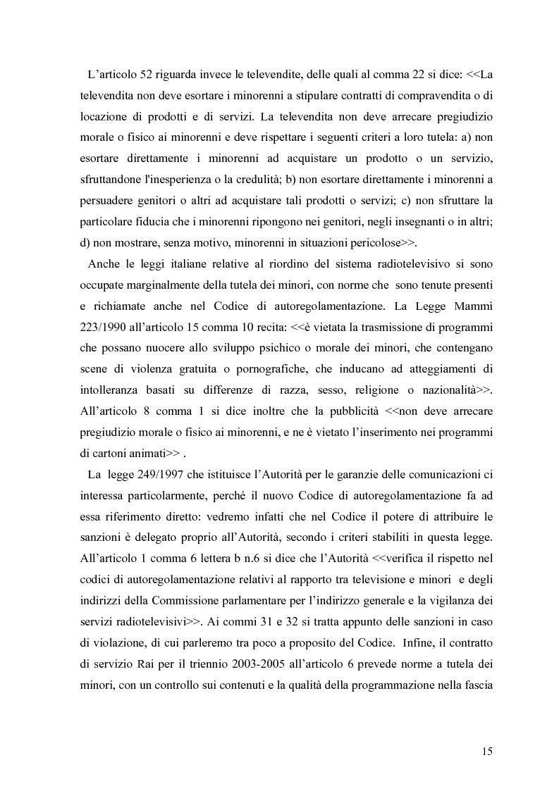 Anteprima della tesi: Tv e minori - il nuovo codice di autoregolamentazione, Pagina 13