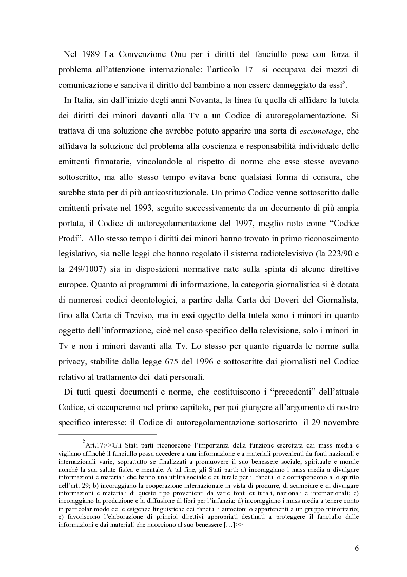 Anteprima della tesi: Tv e minori - il nuovo codice di autoregolamentazione, Pagina 4