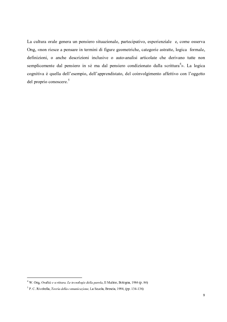 Anteprima della tesi: Didattica on-line e formazione universitaria: progettazione e realizzazione di un corso, Pagina 5
