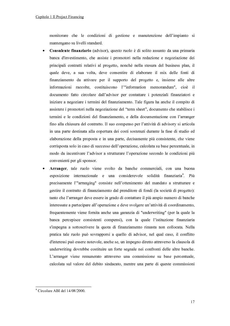 Anteprima della tesi: La valutazione economico-finanziaria nel project financing. Il caso Parco Millennium del Canavese, Pagina 12