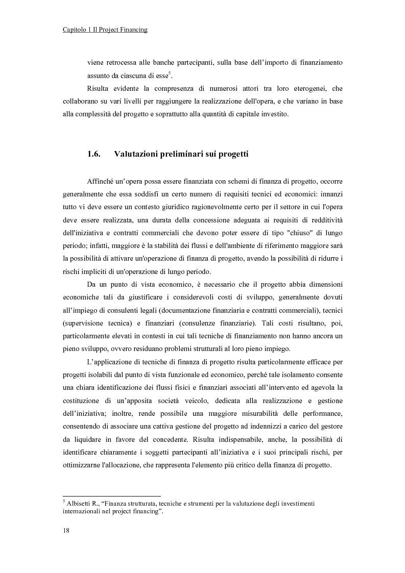 Anteprima della tesi: La valutazione economico-finanziaria nel project financing. Il caso Parco Millennium del Canavese, Pagina 13