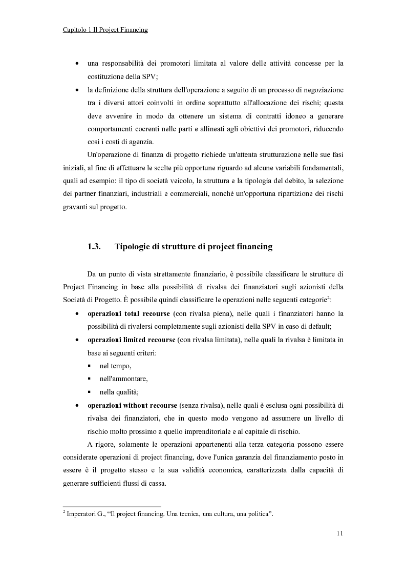 Anteprima della tesi: La valutazione economico-finanziaria nel project financing. Il caso Parco Millennium del Canavese, Pagina 6