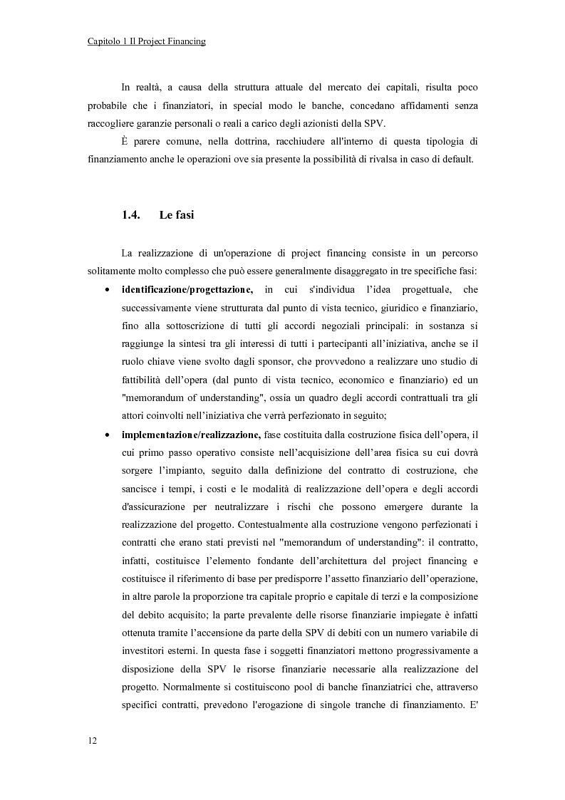 Anteprima della tesi: La valutazione economico-finanziaria nel project financing. Il caso Parco Millennium del Canavese, Pagina 7