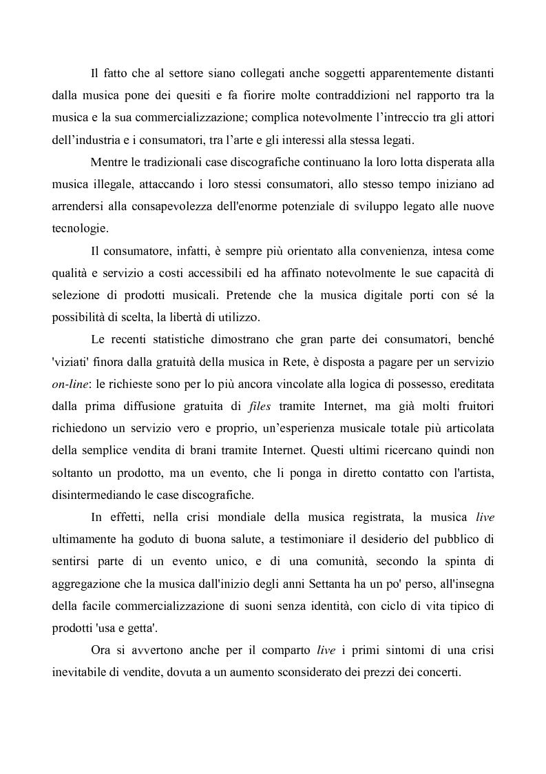 Anteprima della tesi: Crisi e cambiamenti nel settore fonografico. Impatto su fruitori e distributori di musica, Pagina 2