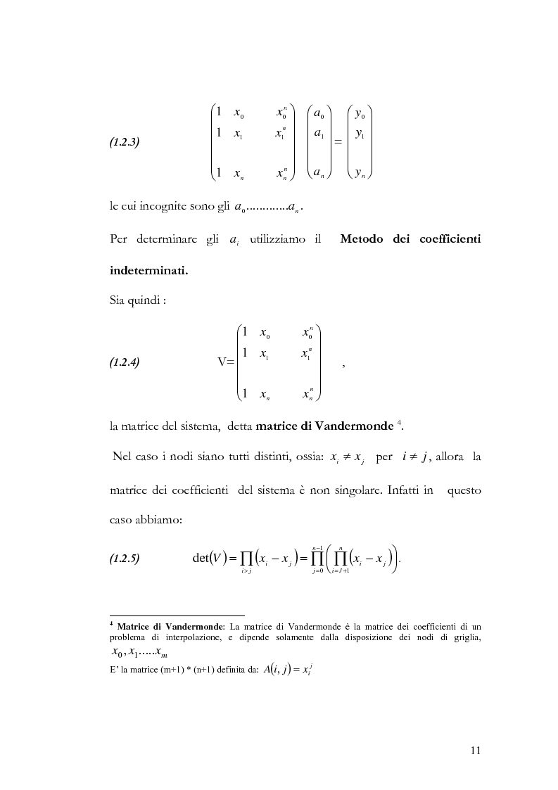 Anteprima della tesi: Progettazione e valutazione di una applicazione ed un applet Java per l’interpolazione polinomiale, Pagina 10