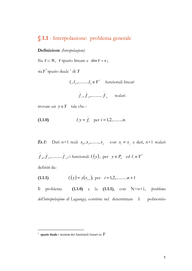 Anteprima della tesi: Progettazione e valutazione di una applicazione ed un applet Java per l’interpolazione polinomiale, Pagina 4