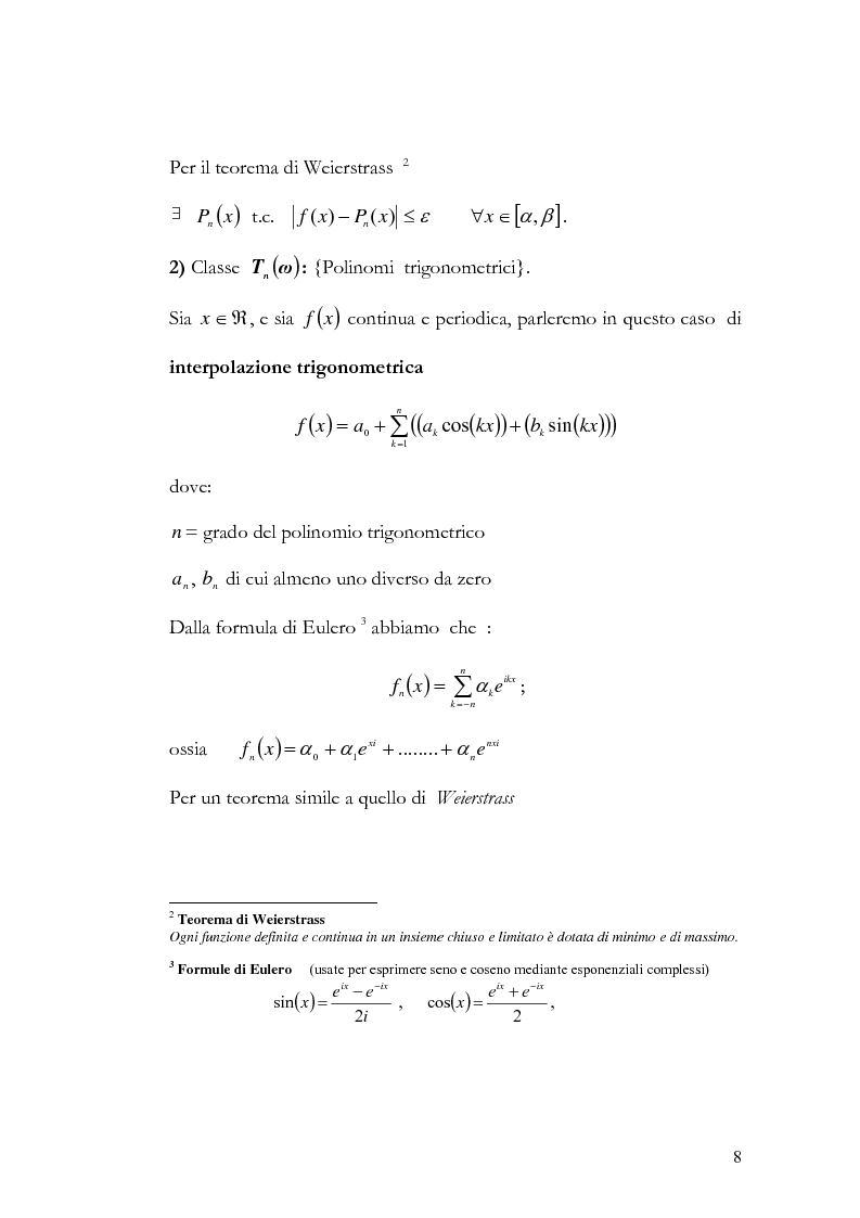 Anteprima della tesi: Progettazione e valutazione di una applicazione ed un applet Java per l’interpolazione polinomiale, Pagina 7