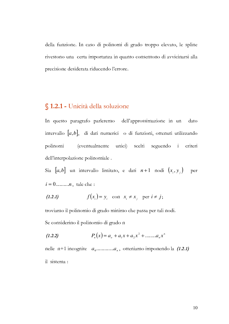 Anteprima della tesi: Progettazione e valutazione di una applicazione ed un applet Java per l’interpolazione polinomiale, Pagina 9
