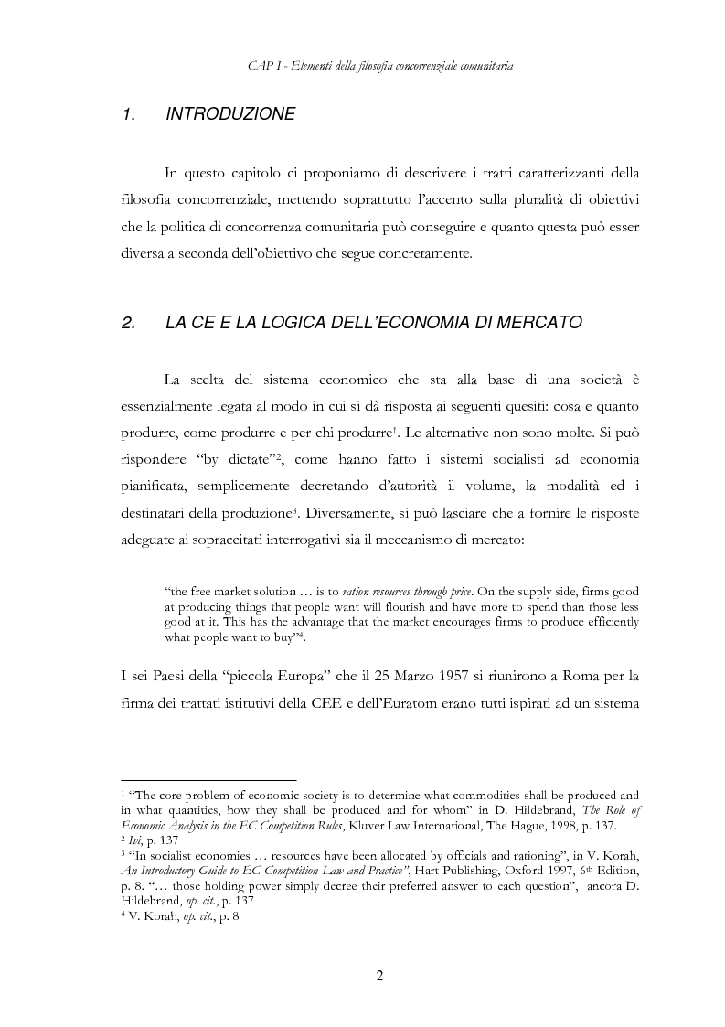 Anteprima della tesi: L'evoluzione delle regole di concorrenza nel diritto comunitario, Pagina 11
