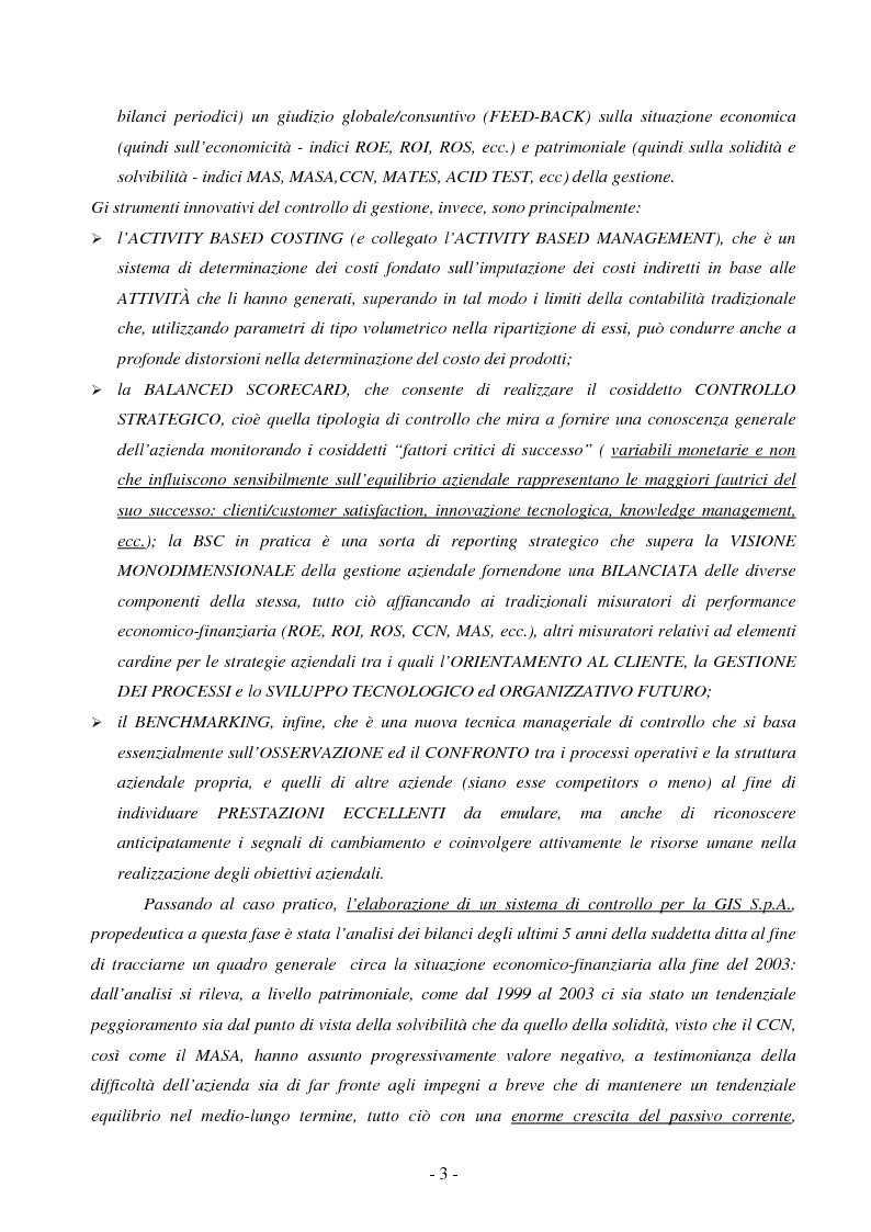 Anteprima della tesi: Il controllo di gestione nelle PMI: il caso GIS S.p.A., Pagina 3