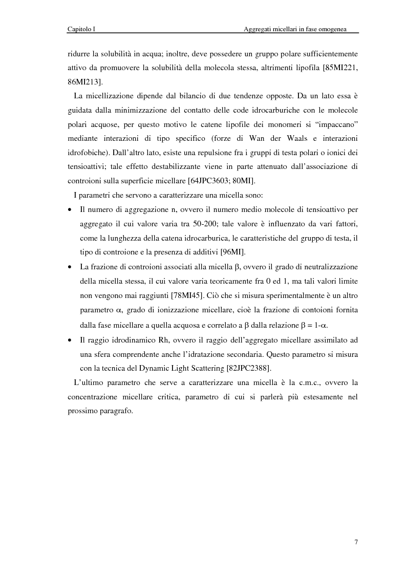 Anteprima della tesi: Effetto del sostituente e della temperatura sulla reazione di decarbossilazione del 6-Nitrobenzisossazolo-3-carbossilato in aggregato micellari acquosi, Pagina 7