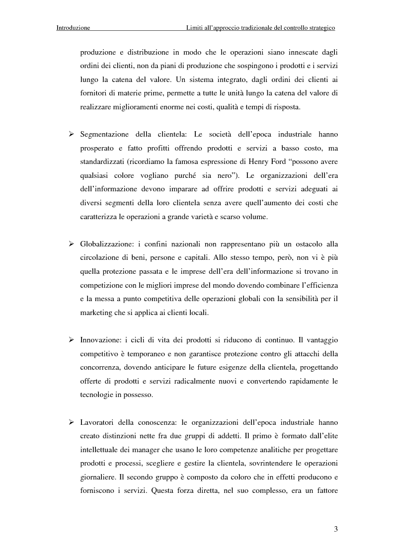 Anteprima della tesi: Dalla strategia ai comportamenti: la Balanced Scorecard come sistema di valutazione delle prestazioni, Pagina 3