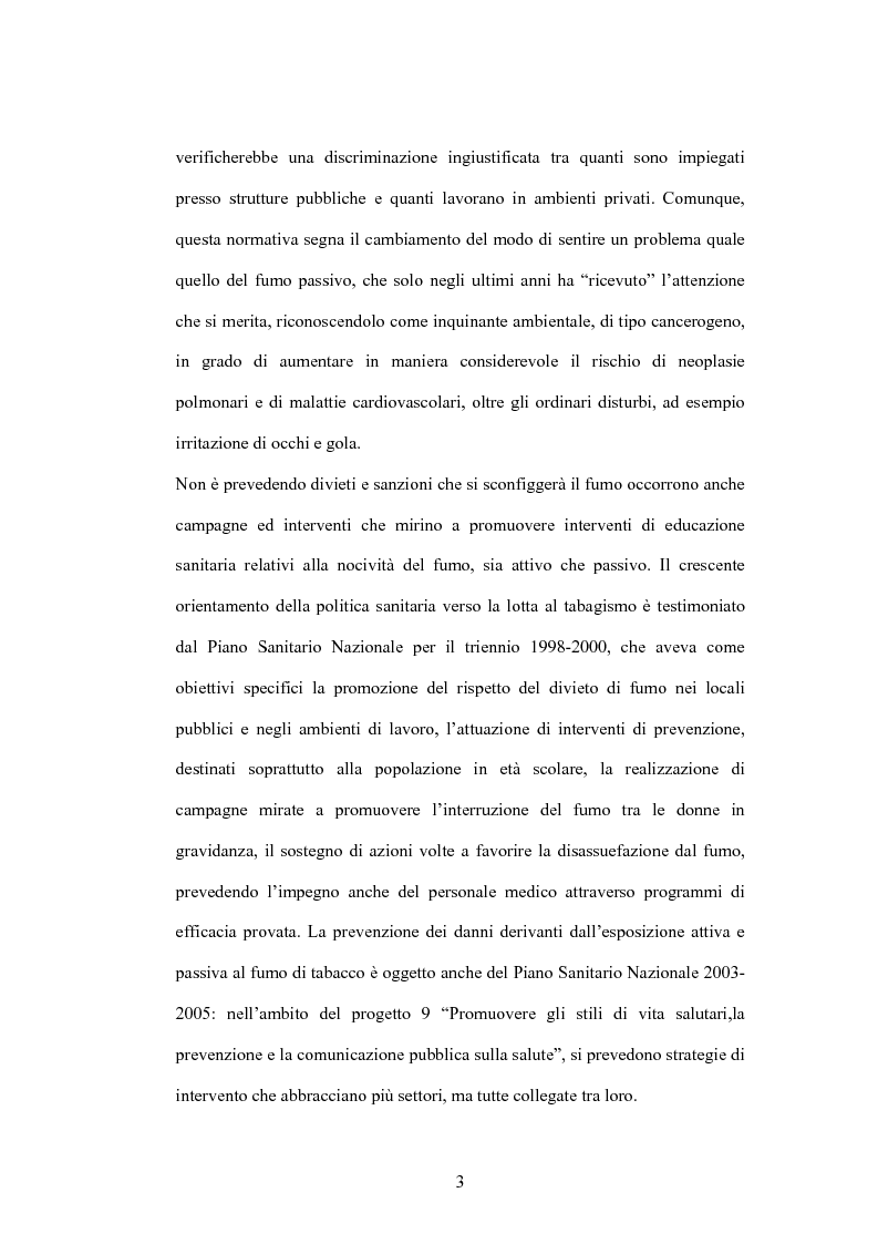 Anteprima della tesi: Fumo passivo e ambiente di lavoro: quadro medico, normativo e orientamenti giurisprudenziali, Pagina 3